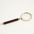 Magnifier Glass - Brown "Croco" Leather